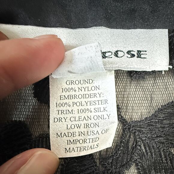 Caroline Rose Black Embroidered Mesh Jacket Silk Trim NWT USA Size Small $245 - Picture 3 of 9